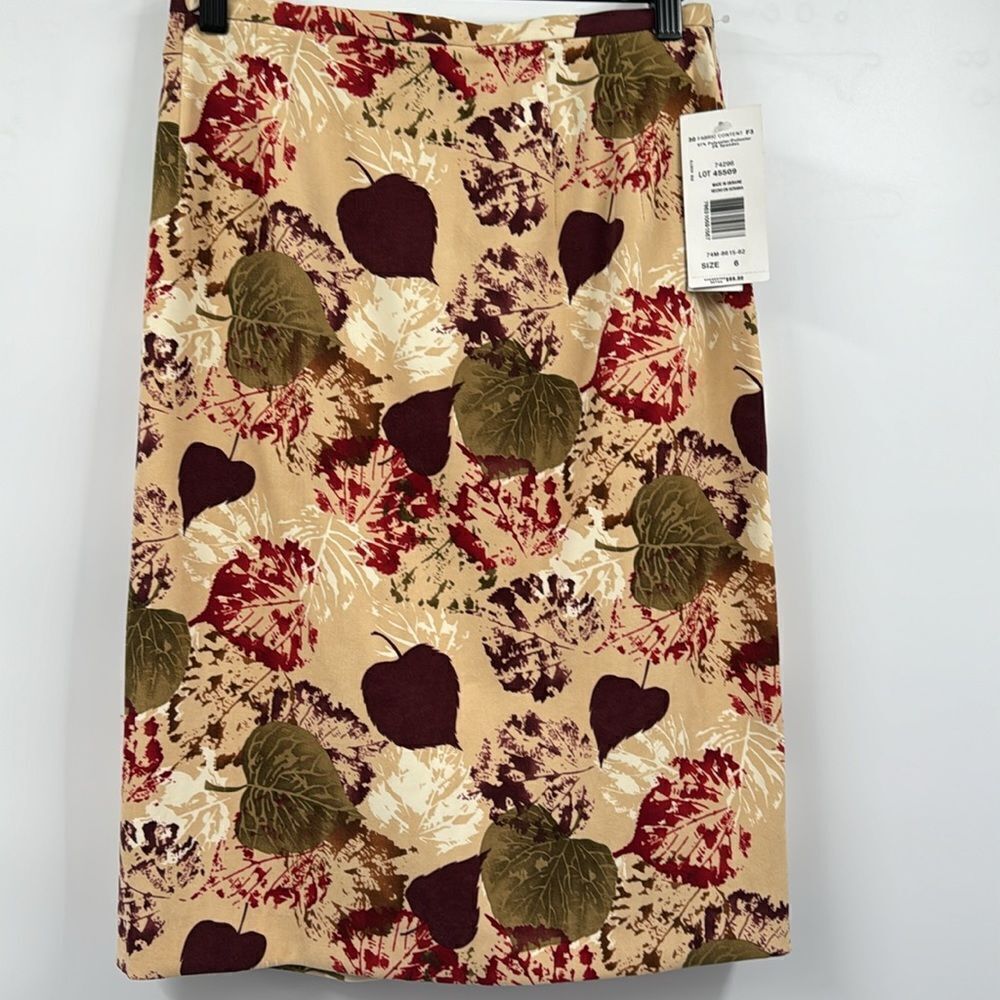 Harve Benard Midi Skirt Fall Leaves New With Tags 6